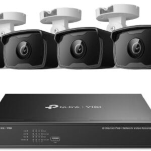 tp link vigi nk8p b434i pack de videovigilancia con 4 camaras y grabadora nvr de 8 canales 4k deteccion inteligente ip67 resolucion de 3mpx vision nocturna color blanco y negro