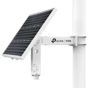 tp link vigi sp9030 panel solar con soporte para camaras 90w bateria 31.2ah ip66 ethernet rj45 velocidad hasta 100mbps regulador de carga mppt color blanco y negro