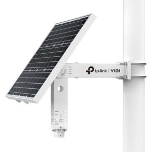 tp link vigi sp6020 panel solar con soporte para camaras 60w bateria 20.8ah ip66 ethernet rj45 velocidad hasta 100mbps regulador de carga mppt color blanco y negro
