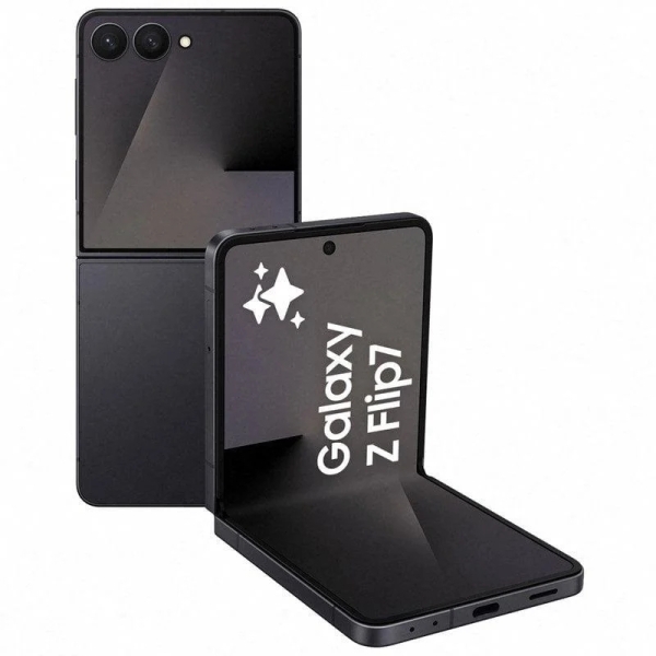 samsung galaxy z flip 7 smartphone plegable pantalla 6.9" pantalla exterior 4,1" 12gb 256gb camara 50mp bateria 4300mah color negro