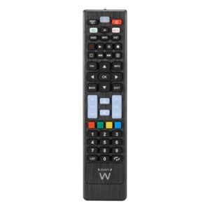 ewent ew1577 mando universal para lg, samsung, sony, hisense y tcl preconfigurado botones nettv y smart video color negro