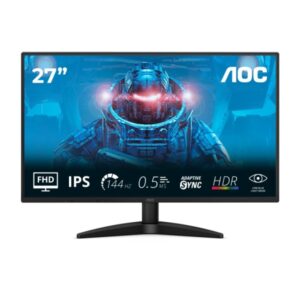 aoc 27b36x monitor 27" led ips fullhd 144hz respuesta 4ms hdmi, displayport vesa 100x100mm color negro