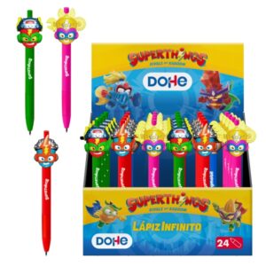 dohe superthings expositor con 24 lapices infinitos punta retractil colores surtidos