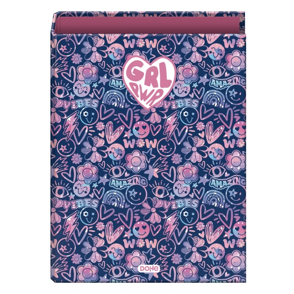 dohe girl power carpeta con 4 anillas de 40mm formato folio guardas impresas cubierta de carton plastificado 26x34x6cm multicolor