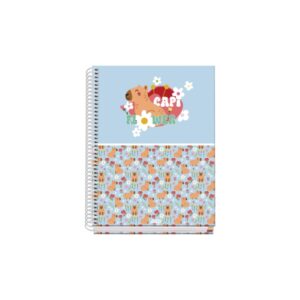 dohe capi flower cuaderno de espiral metalica formato a5 100 hojas offset de 90g 5x5mm microperforadas banda de color tapa dura plastificada 16x21x2cm multicolor