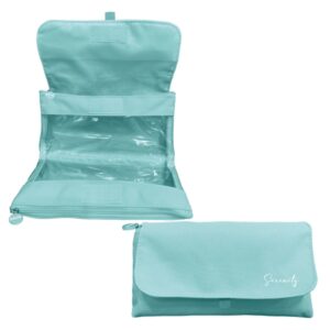 dohe serenity portatodo doble solapa con bolsillo interior cremallera ventanas transparentes poliester 22x11x6cm color verde