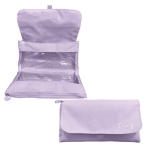 dohe serenity portatodo doble solapa con bolsillo interior cremallera ventanas transparentes poliester 22x11x6cm color morado
