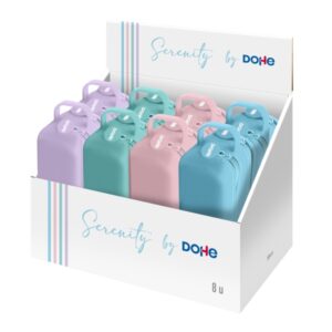 dohe serenity expositor con 8 portatodo 2 cremalleras tirador de goma silicona de tacto suave asa lateral colores surtidos