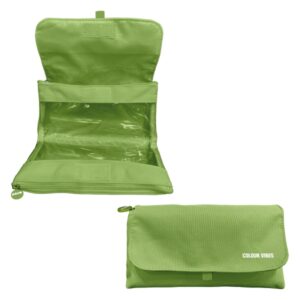 dohe colour vibes portatodo doble solapa con bolsillo interior cremallera ventanas transparentes poliester 22x11x6cm color lima