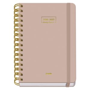 dohe premium agenda escolar 26/27 formato a5 dia pagina papel offset ahuesado 80g cubierta de carton plastificado espiral metalica doble goma 15x21x4cm color beige