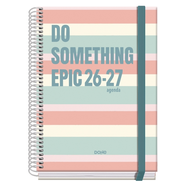 dohe prime epic agenda escolar 26/27 formato a5 semana vista papel offset ahuesado 70g cubierta de carton plastificado espiral goma 15x21x2cm multicolor
