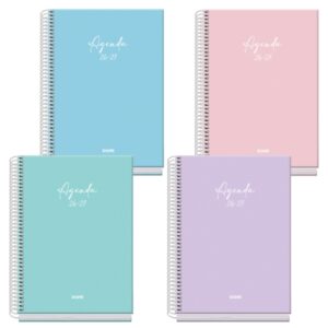 dohe basic serenity agenda escolar 26/27 formato a5 semana vista papel offset ahuesado 70g cubierta de carton plastificado espiral goma 15x21x2cm colores surtidos