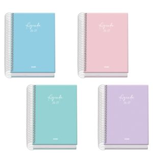 dohe basic serenity agenda escolar 26/27 formato a6 dia pagina papel offset ahuesado 70g cubierta de carton plastificado espiral metalica goma 12x17x3cm colores surtidos