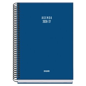dohe basic colour vibes agenda escolar 26/27 formato a5 semana vista papel offset ahuesado 70g cubierta de carton plastificado espiral goma 15x21x2cm color azul