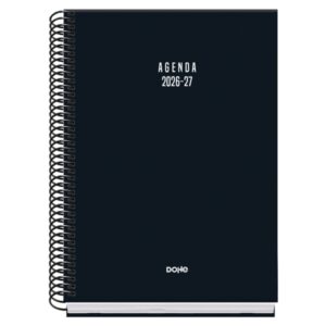 dohe basic colour vibes agenda escolar 26/27 formato a5 semana vista papel offset ahuesado 70g cubierta de carton plastificado espiral metalica goma 15x21x2cm color negro