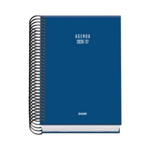 dohe basic colour vibes agenda escolar 26/27 formato a6 dia pagina papel offset ahuesado 70g cubierta de carton plastificado espiral goma 12x17x3cm color azul