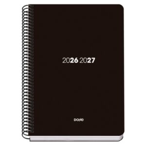 dohe basic element agenda escolar 26/27 formato a5 semana vista papel offset ahuesado 70g cubierta de carton plastificado espiral metalica goma 15x21x2cm color negro