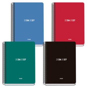 dohe basic element agenda escolar 26/27 formato a5 semana vista papel offset ahuesado 70g cubierta de carton plastificado espiral metalica goma 15x21x2cm colores surtidos