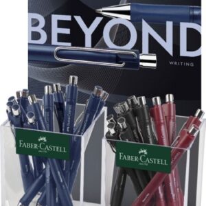 faber castell beyond ball expositor con 24 boligrafos retractiles punta 1mm trazo de 0.5mm grip de agarre colores surtidos