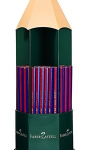 faber castell janus 2160 expositor de 120 lapices finos bicolor hexagonales ecologico resistente a la rotura color rojo/azul