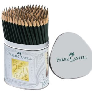 faber castell castell 9000 bote de metal con144 lapices de grafito hb mina resistente a la rotura ecologico