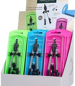 faber castell expositor de 15 compases de ajuste con tornillo central articulaciones en ambos brazos adaptador universal bote con minas