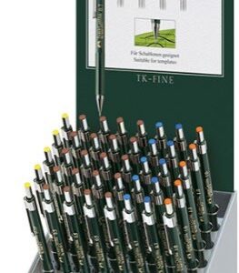 faber castell tk fine 9713 expositor con 40 portaminas de diferentes graduaciones mina hb goma de borrar integrada