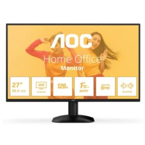 aoc q27b35s3 monitor 27" led ips qhd 124hz hdr10 respuesta 4ms hdmi, displayport vesa 100x100mm color negro