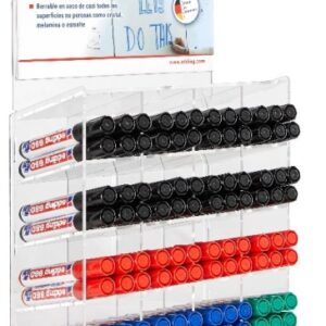 edding 660 expositor con 96 rotuladores para pizarra blanca punta redonda trazo entre 1.5 y 3mm recargable secado rapido colores surtidos