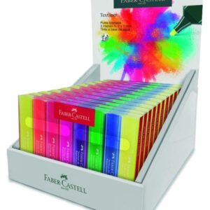 faber castell textliner 46 superfluorescente expositor con 11 packs de 8 marcadores fluorescentes punta biselada trazo entre 1mm y 5mm tinta con base de agua colores surtidos