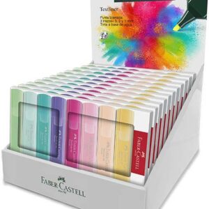 faber castell textliner 46 pastel expositor con 11 packs de 8 marcadores fluorescentes punta biselada trazo entre 1mm y 5mm tinta con base de agua colores surtidos