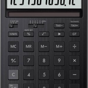 casio jw 200dq calculadora de sobremesa compacta con pantalla lcd de 12 digitos calculo de impuestos, porcentajes, raiz cuadrada etc... alimentacion solar y pilas color negro