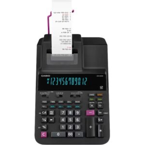 casio dr 200r calculadora impresora de sobremesa con pantalla grande de 12 digitos impresion en 2 colores 4,4 lineas por segundo color negro