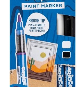 carioca acrylic pack de 2 marcadores de pintura acrilica punta pincel tinta a base de agua alta cobertura colores blanco y negro