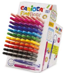 carioca fineliner expositor con 66 rotuladores punta blanca de acetal 0.5mm colores surtidos