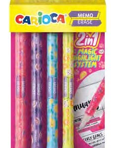 carioca memo erase 2 en 1 pack con 4 rotuladores una punta subraya y la otra borra el color colores surtidos