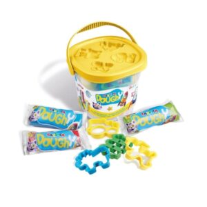 carioca doughy cubo con 3 paquetes de pasta de modelar 50gr + 4 moldes blanda y flexible facil de amasar y moldear ideal para iniciacion al modelaje tapa de colores surtidos aleatorios