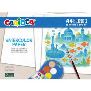 carioca watercolor pack con 15 hojas a4 para acuarela papel de 300gr no deja que los colores traspasen