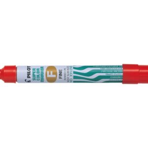 pilot super color rotulador permanente multisuperficie punta fina de fibra conica tinta base alcohol libre de xileno cuerpo metalico color rojo