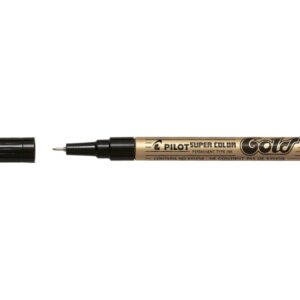 pilot super color rotulador permanente fino punta de 1mm de poliacetal tinta muy densa y opaca cuerpo metalico color oro