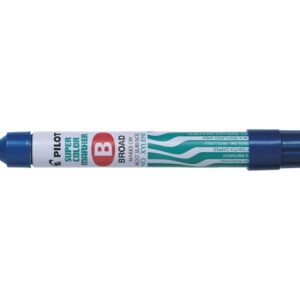pilot super color rotulador permanente multisuperficie punta biselada de fibra tinta base alcohol libre de xileno cuerpo metalico color azul