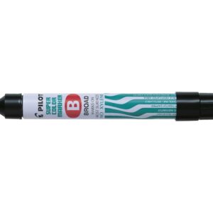 pilot super color rotulador permanente multisuperficie punta biselada de fibra tinta base alcohol libre de xileno cuerpo metalico color negro