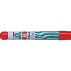 pilot super color rotulador permanente multisuperficie punta biselada de fibra tinta base alcohol libre de xileno cuerpo metalico color rojo