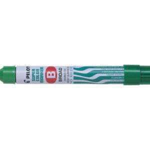 pilot super color rotulador permanente multisuperficie punta biselada de fibra tinta base alcohol libre de xileno cuerpo metalico color verde