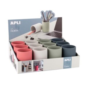apli up north expositor de 12 portalapices silicona redondos resistentes al agua colores surtidos