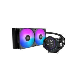cooler master masterliquid core nex digital 240 argb kit de refrigeracion liquida pantalla led digital 2,1" color negro