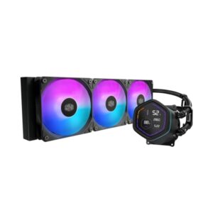 cooler master masterliquid core nex digital 360 argb kit de refrigeracion liquida pantalla led digital 2,1" color negro