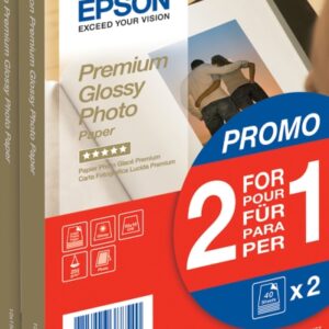 epson premium glossy photo pack de 80 hojas de papel fotografico 10x15cm gramaje de 255g/m2 acabado brillante compatible con impresoras inkjet color blanco
