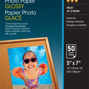 epson photo glossy pack de 50 hojas de papel fotografico 13x18cm gramaje de 200g/m2 acabado brillante compatible con impresoras inkjet color blanco