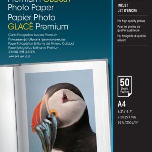 epson premium glossy photo pack de 50 hojas de papel fotografico a4 gramaje de 255g/m2 acabado brillante compatible con impresoras inkjet color blanco